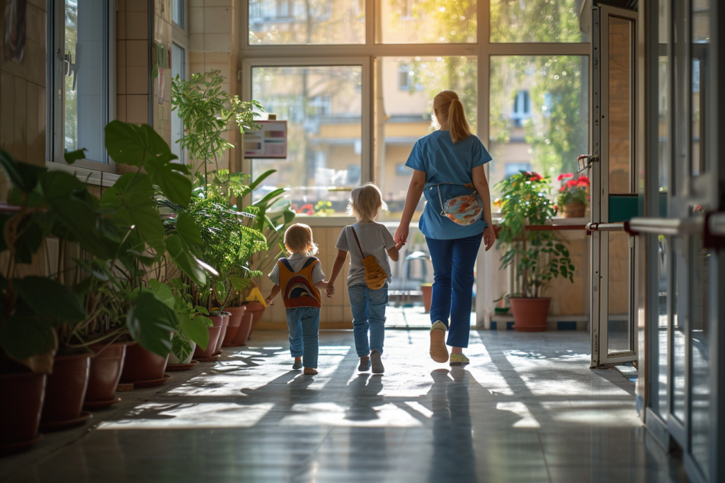kids going to school